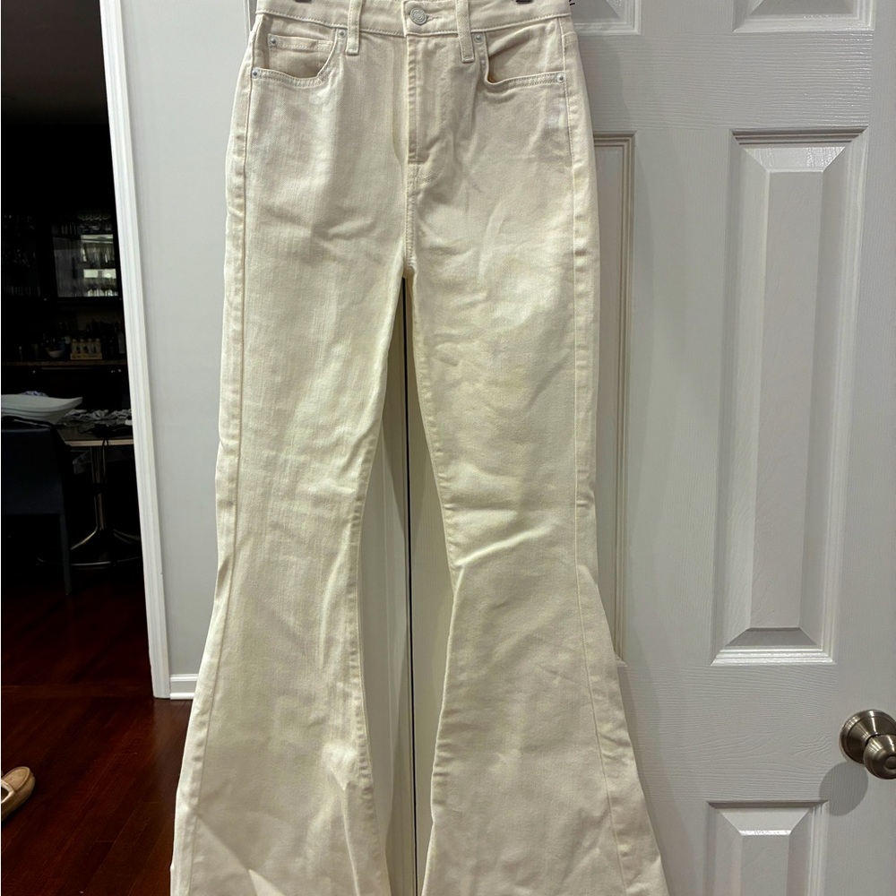 7 for All Mankind Women’s Megaflare Jeans Clean White NWT size 25